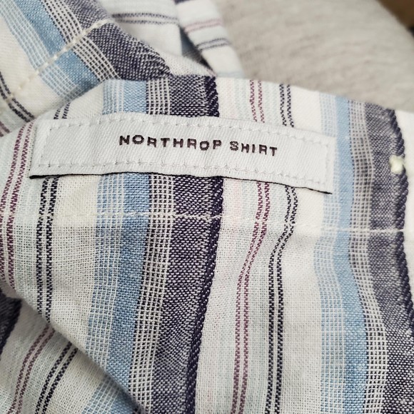 NWT Goodfellow slim men size M short sleeve buttonup Northrop shirt horizon blue - Picture 4 of 5